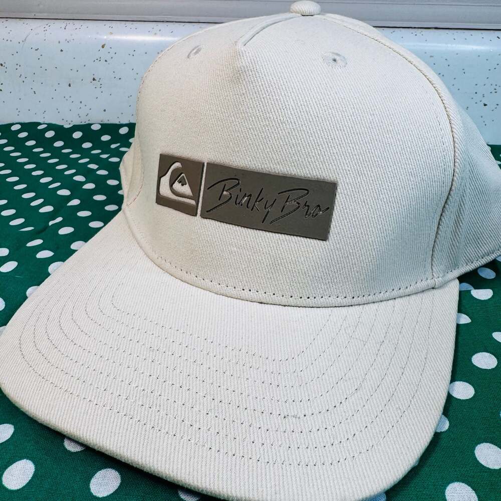 Quiksilver x BinkyBro Cream 100% Cotton Adult Snapback Hat